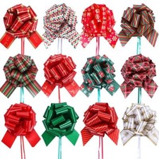 12Pcs Christmas Pull Bows 40mm Large Gift Wrap Florist Ribbon Wedding Decoration
