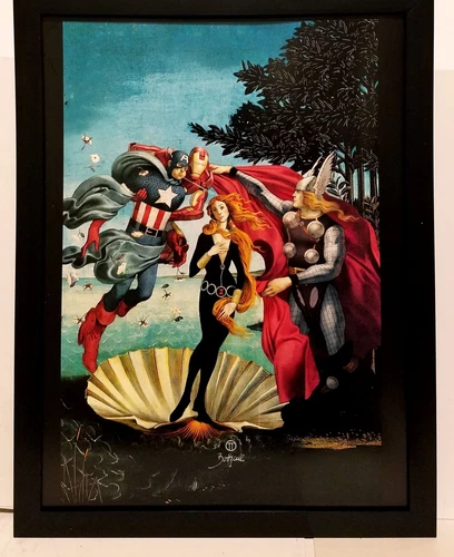 Avengers by Julian Totino Tedesco 9x12 FRAMED Art Print Marvel Comics Poster