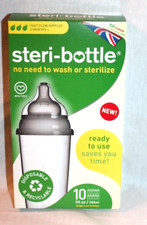 NEW IN BOX STERI BOTTLE 10- 9FL OZ 250ML SINGLE USE BOTTLES NIPPLE NO GOOD