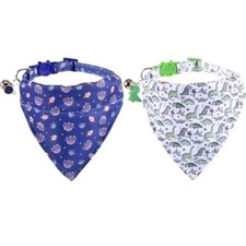 Cat Collar Breakaway with Cute Bandana and Bell bandana universe dinosaur