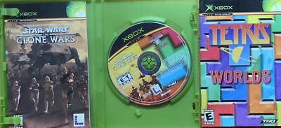Star Wars:The Clone Wars & Tetris World Xbox Video Game Disk Only + Manuals