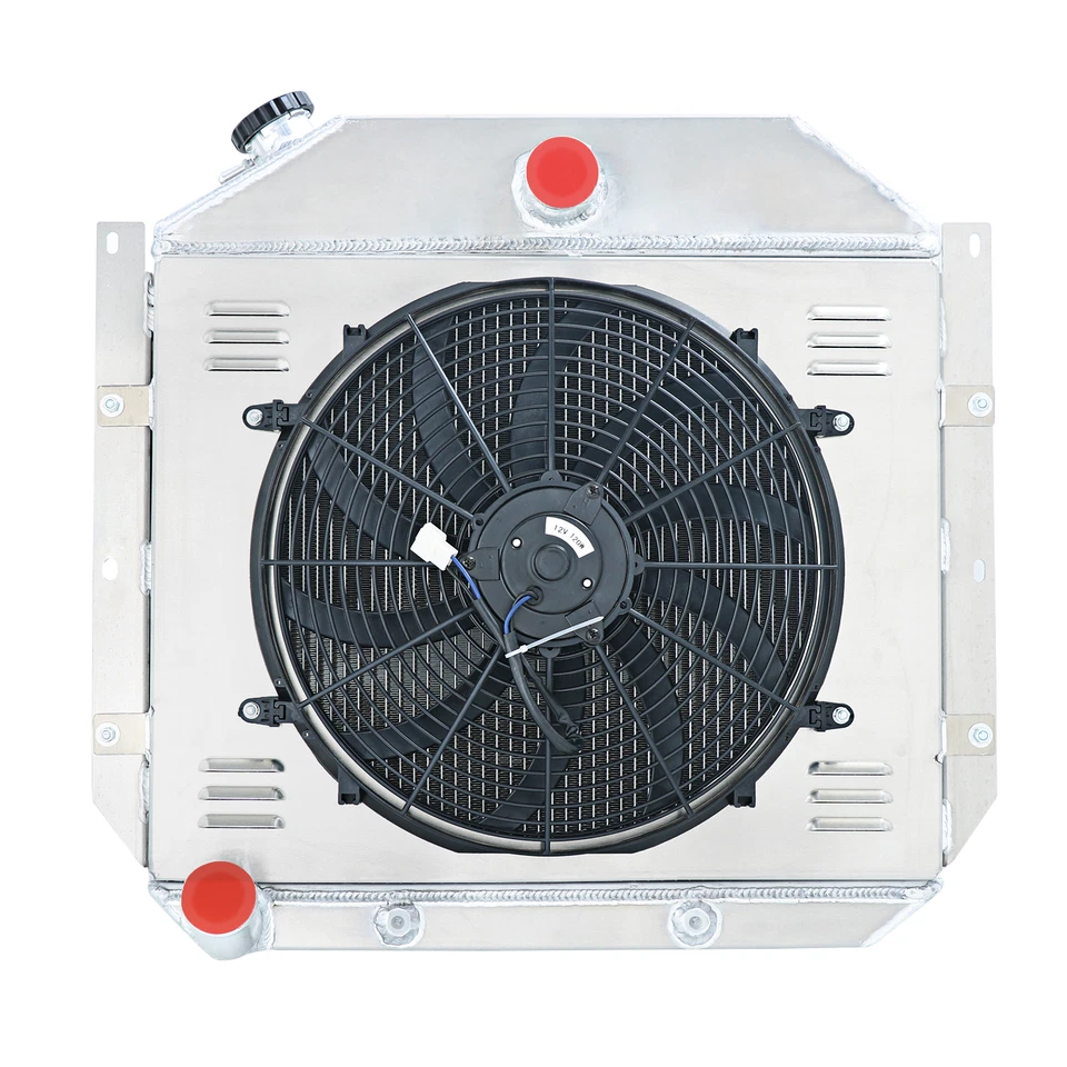 4ROW Radiator+Shroud Fan For 51-1957 International Harvester L R S Series Trucks - Изображение 3 из 4