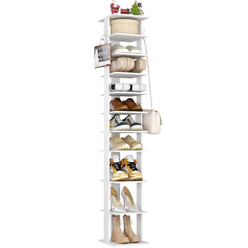Slim Shoe Storage HOMEFORT 10-Tier Corner Shoe Rack Space-Saving