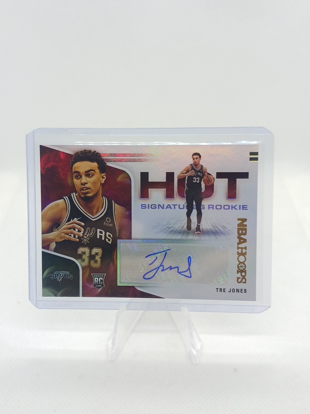 2020-21 Panini NBA Hoops Hot Signatures Tre Jones Rookie Auto Spurs