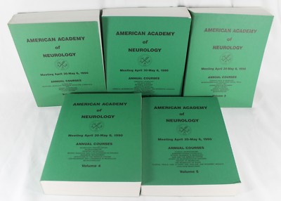 American Academy of Neurology Annual Courses 5 Volume Set 1990 Medical Text