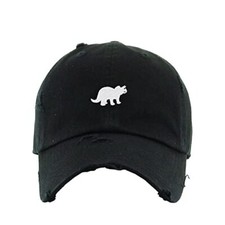 Triceratops Dinosaur Vintage Baseball Cap Embroidered Cotton Distressed Dad Hat