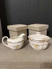 Vintage Copeland Spode “Buttercup” Creamer & Oval Sugar Bowl W Lid - SO PRETTY