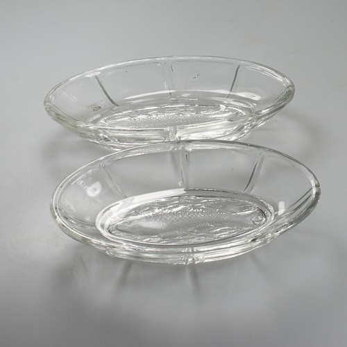 vintage white floral Glass Crystal Oval 2 Serving Dishes Platters Plates Set - Picture 2 of 4