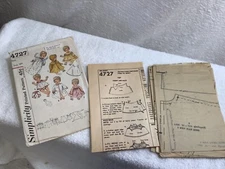Vintage Simplicity Sewing Pattern Doll Clothing Size 18" #4727