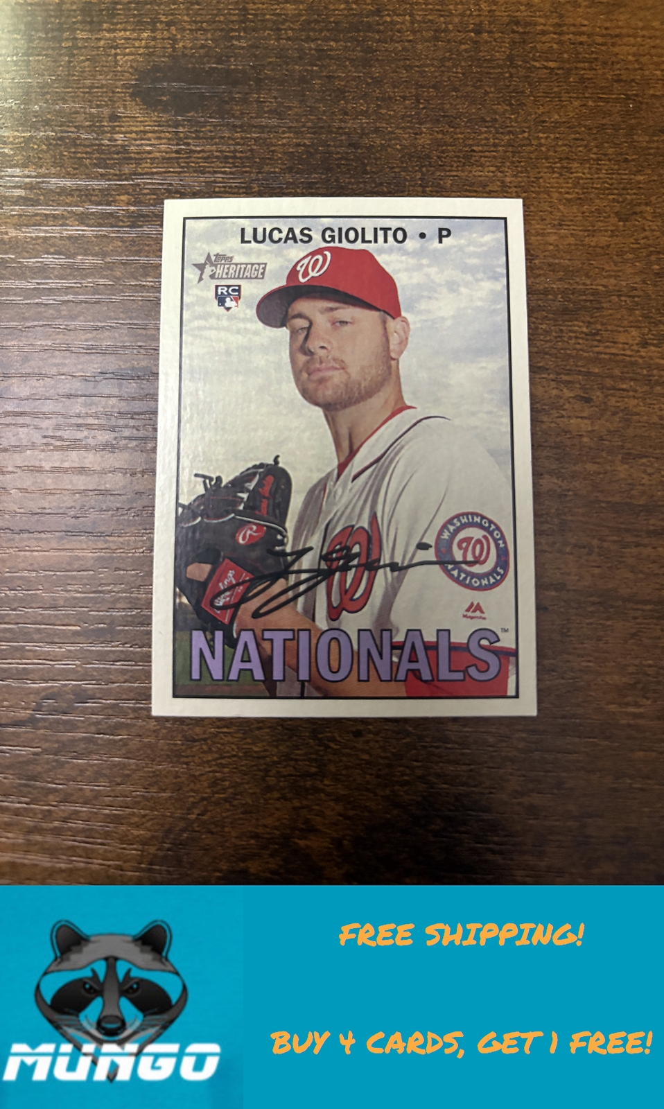 2016 Topps Heritage #514 Lucas Giolito Washington Nationals Rookie