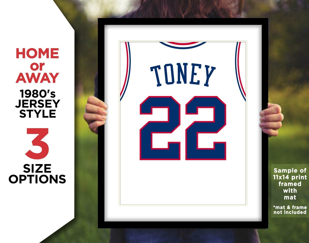 ANDREW TONEY Jersey Photo Art PHILADELPHIA 76ers Basketball 8x10