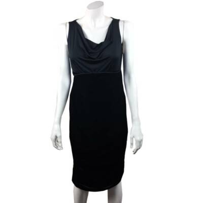 Motherhood Maternity Medium Black Velvet Dress Ruched Sides M | eBay