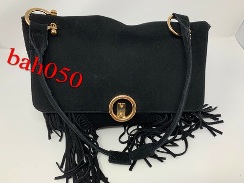 black suede tassel bag