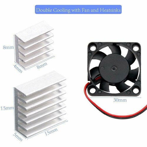 Clear Acrylic Case with Cooling Fan + Heat Sink Kit for Raspberry Pi 3 Model B - Picture 4 of 6