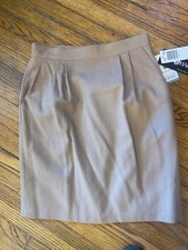 NWT Sag Harbor Wool Skirt Womens 12 Beige Casual Lined Minimalist