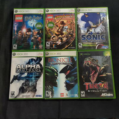 X-BOX 360 BASE SYSTEM 120 GB HDD AND 24 GAMES - NO CONTROLLER OR