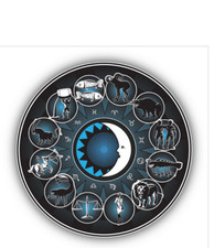 HOROSCOPE ASTROLOGY ZODIAC SUN MOON Pendant On 925 Sterling Silver 20" Necklace