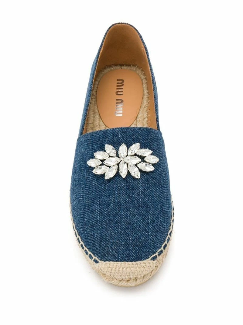 Miu Miu Blue Crystal Espadrilles 35 5 Flats | eBay