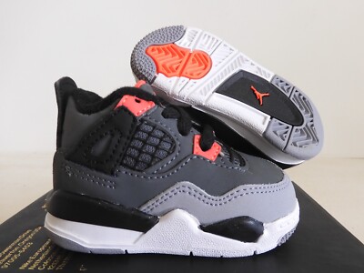 Nike Air Jordan 4 Retro (Td) Dark Grey-Infrared 23-Black Sz 3c [BQ7670-061]