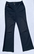Escada Navy Teresa Stretch Cotton Blend Troussers Boot Cut Leg Pants Sz 27