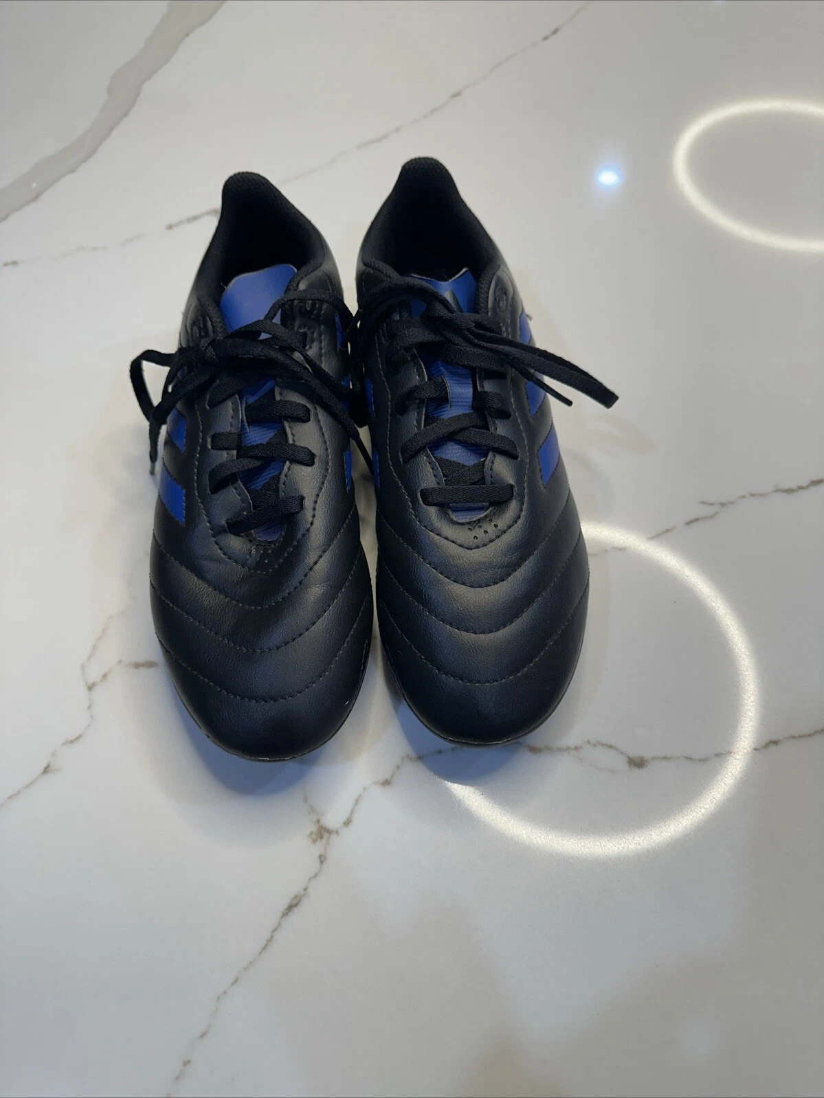 Adidas ragazzo taglia 6 Goletto VIII terra bassa nera blu reale