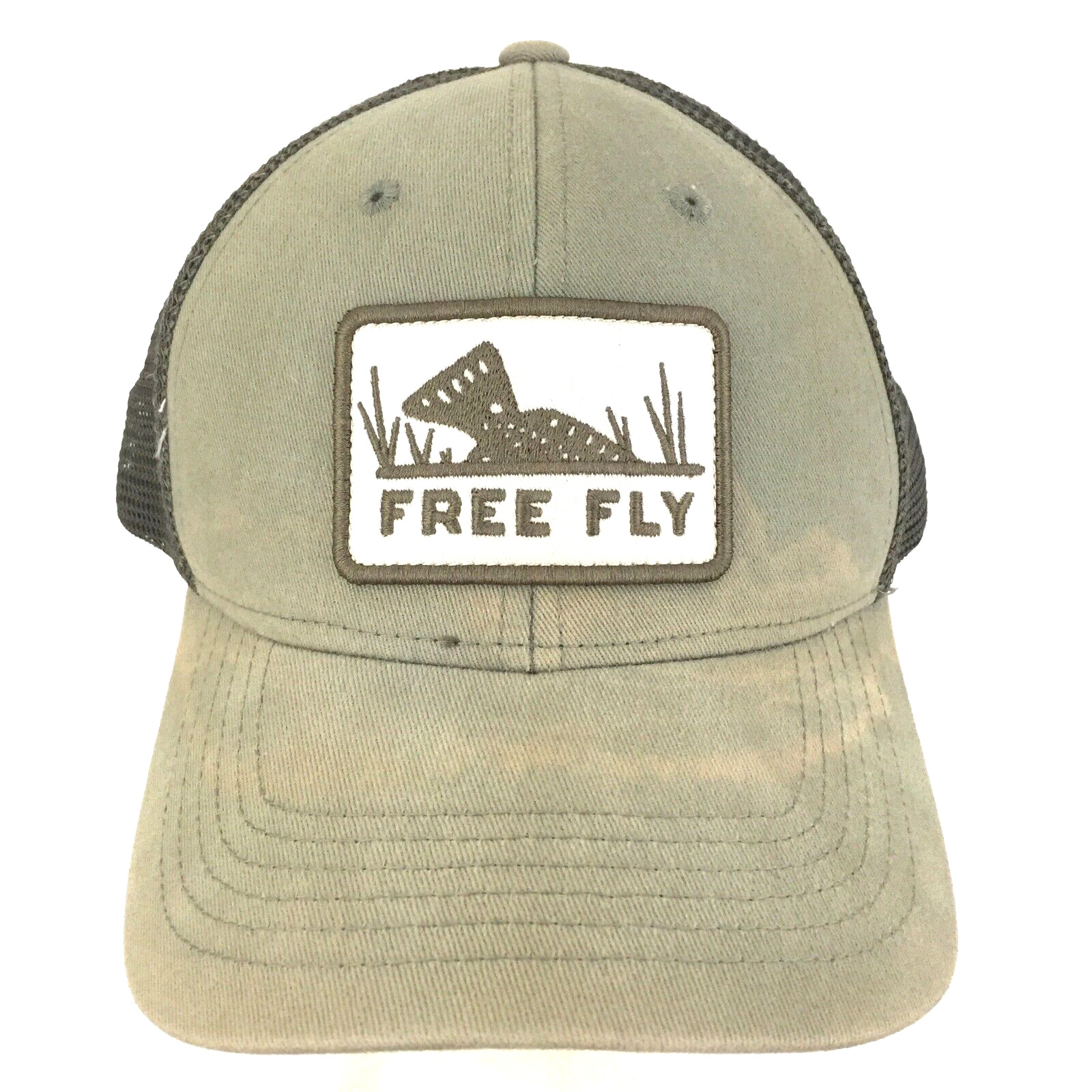 Free Fly Fish Patch Hat Logo Mesh Snap Back Trucker B… Gem