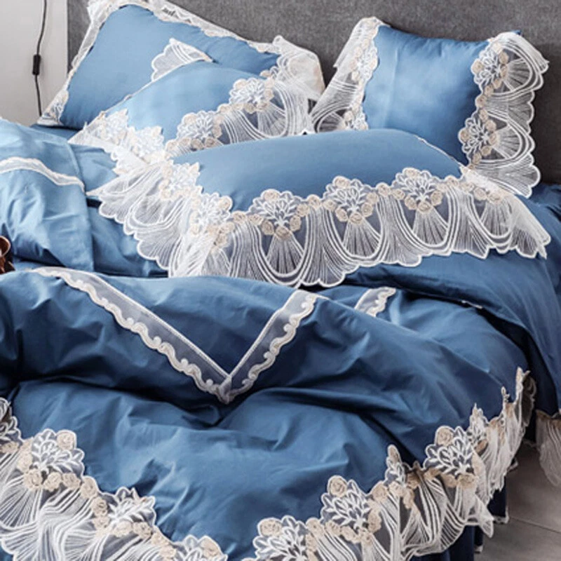 1X Lace Cotton Pillowcase Pillow Cover Living Room Bedding Embroidery Sweet Cute - Image 2 of 4