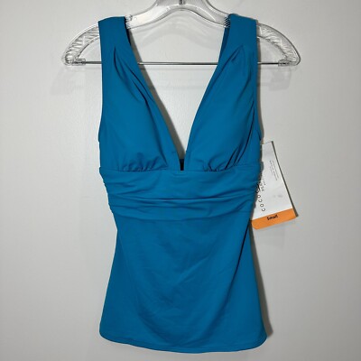 Coco Contours Perfection Fit Tide Blue Tankini Top size small top only