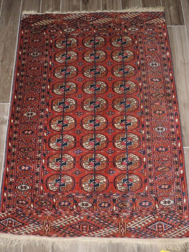 4x5ft. Antique Turkoman Bokharra Wool Rug