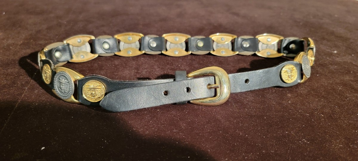 Vintage Versace (Estro Versa) Medusa Head Brass & Leather  display picture 2
