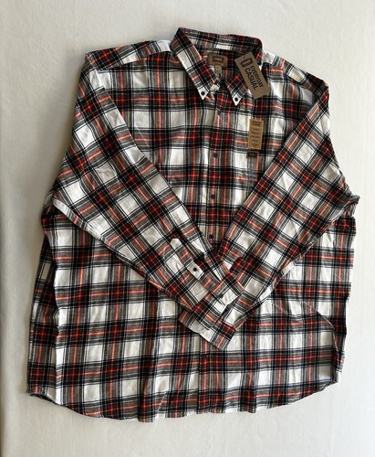 NWT Foundry Red & White Men’s Long Sleeve Plaid Flannel Shirt Big & Tall 5XL - Picture 3 of 8