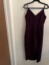 CMZ2005 Women’s Purple Maxi Wrap Front Cocktail Strappy Dress Formal Size SM