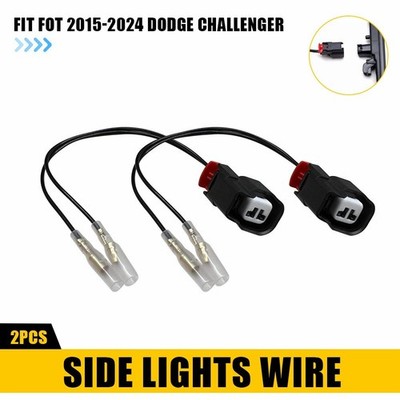 Fit 2015-24 Dodge Challenger Side Marker Light Wire Harness Black Connector Plug