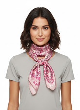 Versace Jeans Couture Silk Scarf with Baroque Print   Rose