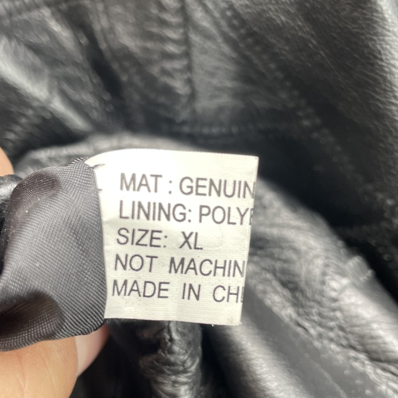 Genuine Leather Patchwork Bomber Jacket Men's XL … - image 8