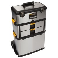 Perel 3-In-1 Werkzeugtrolley Mit Rollen, Edelstahl Werkzeugkoffer Auf RäDern Mit