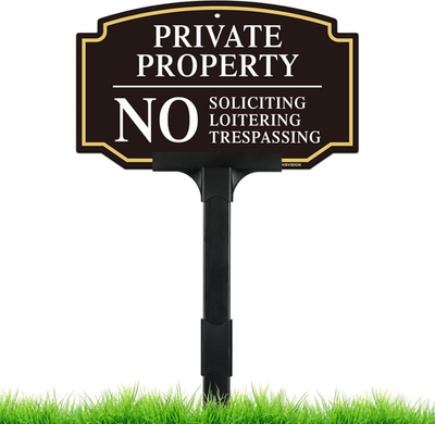 #ad #ad Private Property No Trespassing Sign with Stake Set No Soliciting Sign for Hous $15.51