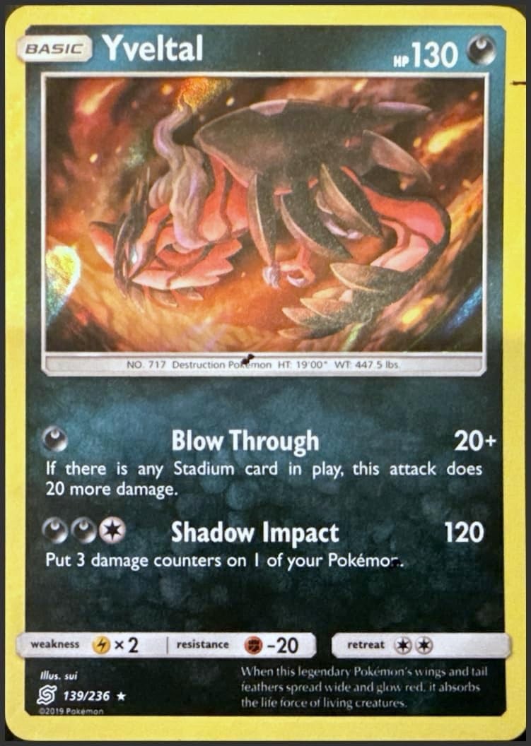 Yveltal 139/236 - Rare - Reverse Holo - Pokemon - Unified Minds - NM/M