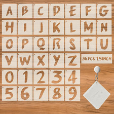 36Pcs Letter Stencils, Reusable Numbers  Alphabet Stencils, 1.5 in,Cursive