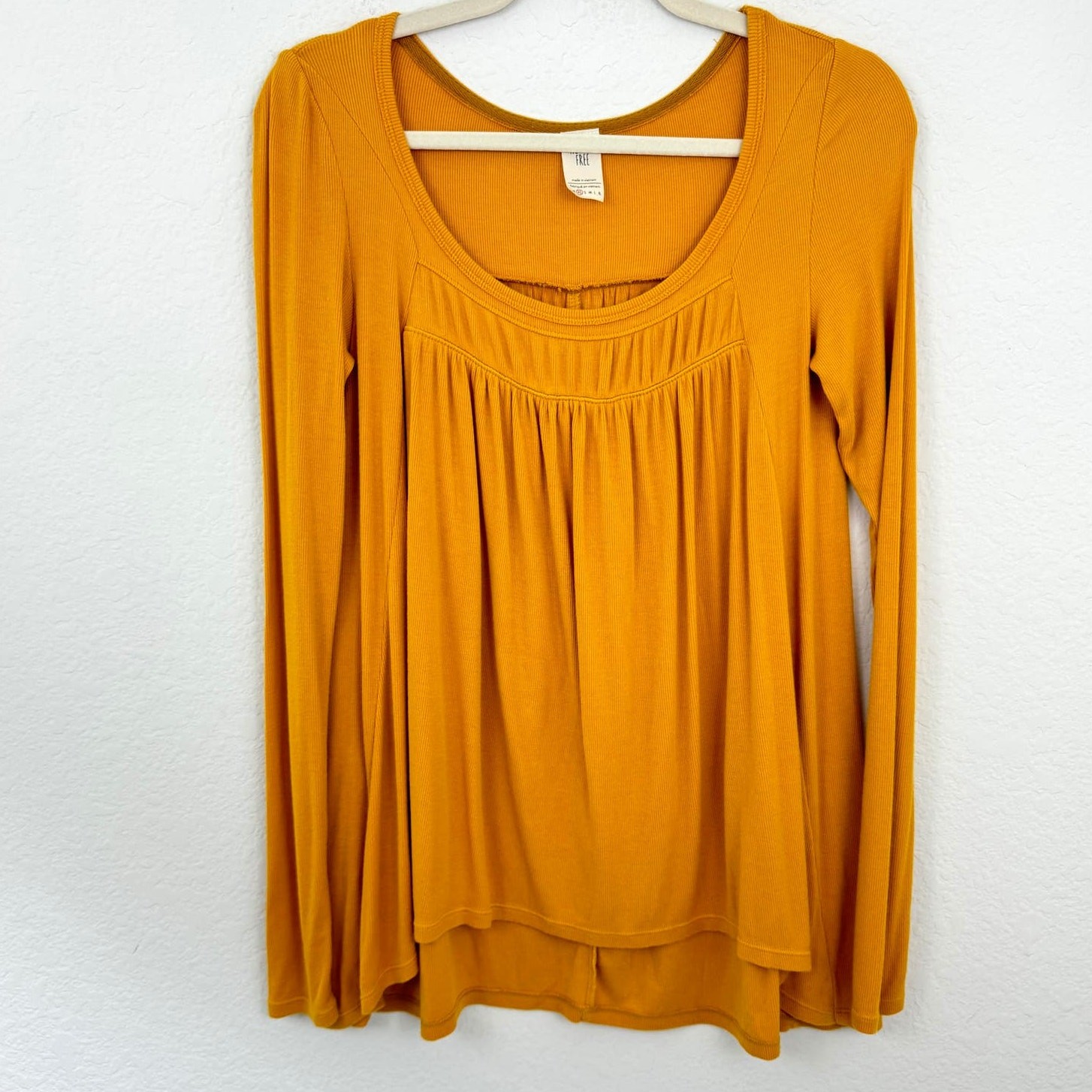 Free People We The Free Women's Love Valley Long Sleeve Top Yellow Size XS