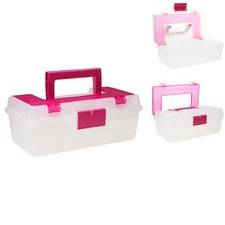 Creative Options 114-082 Molded Storage Craft Box Lift-Out Tray 13-inch Pink