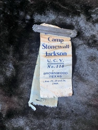 1909 STONEWALL JACKSON CONFEDERATE VETERANS RIBBON MEDAL BROWNWOOD GETTYSBURG