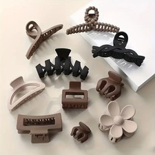 10Pcs Neutral Hair Claw Clips Matte Strong Hold Non-Slip Women Hair Accessories