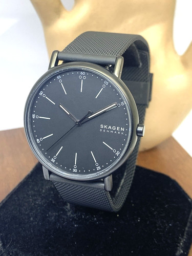 Skagen Men's Watch SKW6579 Signatur Black Dial Mesh Stainless Steel Band 40mm