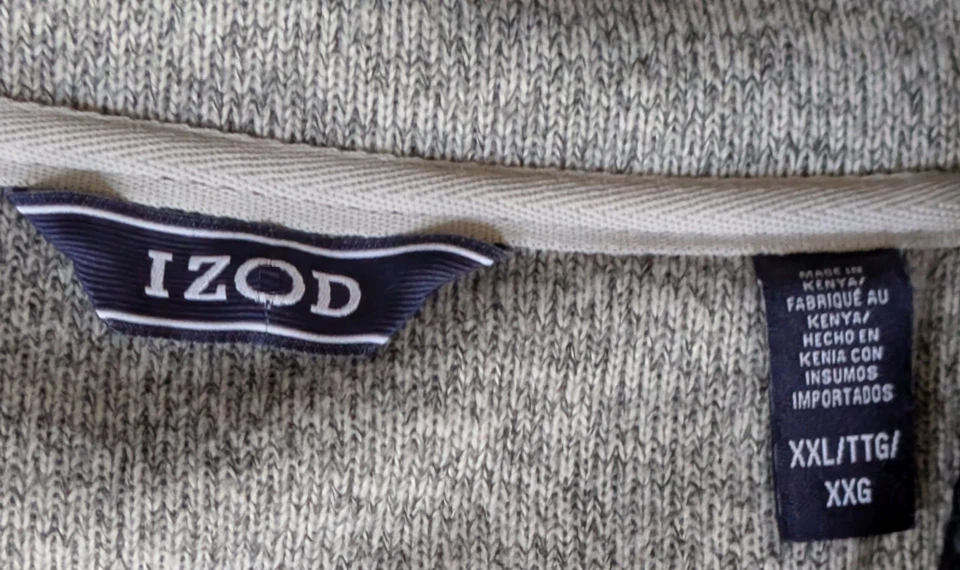 NWT IZOD Dark Blue Pullover Jacket 1/4 Zip Sporty Men's XXL (26.5" pit-pit) - Image 4 of 4