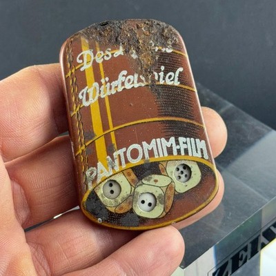 rare vintage antique TIN METAL DICE GAME PATENT KANISS poker SHUFFLE Würfelspiel