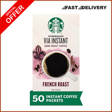 Starbucks VIA Instant French Roast Dark Roast Coffee 1 box of 50 NEW