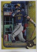 2022 Bowman Mega Box Yellow Mojo Refractor 16/75 Jheremy Vargas #BCP-144 09wc