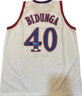 Kansas Jayhawks Flory Bidunga Signed Custom White Basketball Jersey Beckett Cert