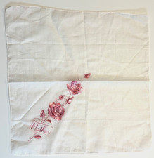 Embroidered Variegated Pink Roses Mother Handkerchief Hankie Mother of Bride